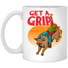 Bull Riding, Get A Grip, Funny Bull, Riding Pun, Best Bull Lover White Mug