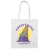Everything Is Alright, Cartoon Smiling Spilled Ice Cream Canvas Tote Bag