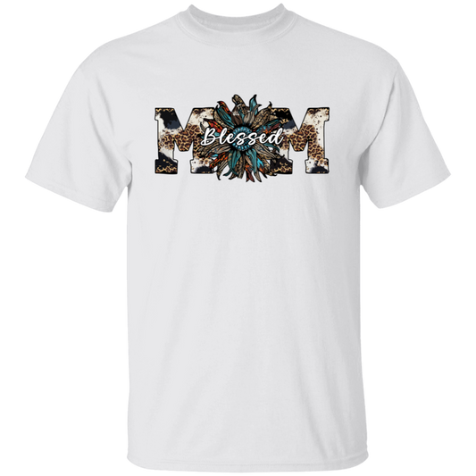 Blessed Mom, Leopard Mom, Mother_s Day Gifts, Mama Sunflower Unisex T-Shirt