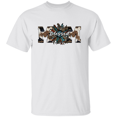 Blessed Mom, Leopard Mom, Mother_s Day Gifts, Mama Sunflower Unisex T-Shirt