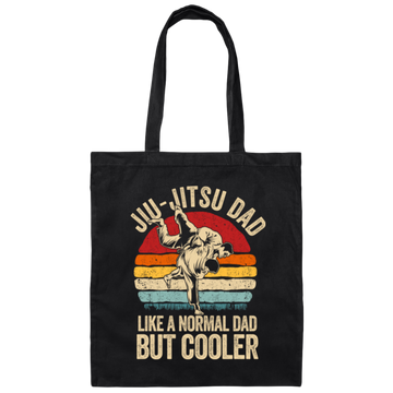 Jiu-Jitsu Dad Like A Normal Dad But Cooler Men Father Vintage Fighter Canvas Tote Bag