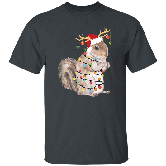 Squirrel Christmas, Merry Christmas, Christmas Lights, Funny Squirrel Unisex T-Shirt