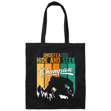 Funny Bigfoot Undefeated Hide And Seek Champion Canvas Tote Bag
