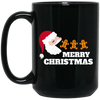 Merry Christmas, Santa Claus, Santa Pacman, Gingerbread Black Mug