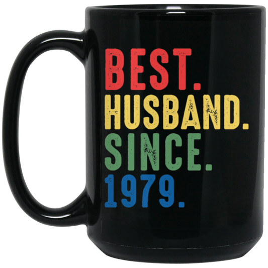 Best Husband Since 1979, 1979 Anniversary, 1979 Wedding Gift Black Mug