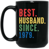 Best Husband Since 1979, 1979 Anniversary, 1979 Wedding Gift Black Mug