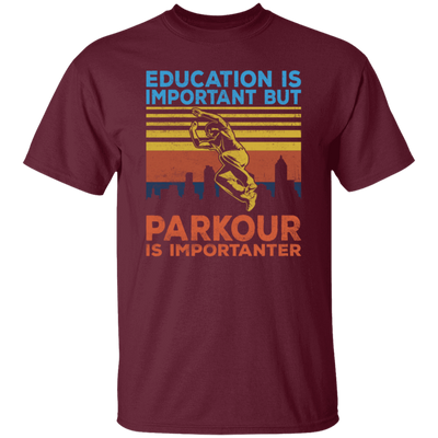 Education Is Important But Parkour Is Importanter, Retro Parkour Unisex T-Shirt