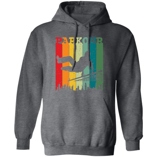 Parkour, Retro Surfing Player, Surfer, Surfing Team Pullover Hoodie