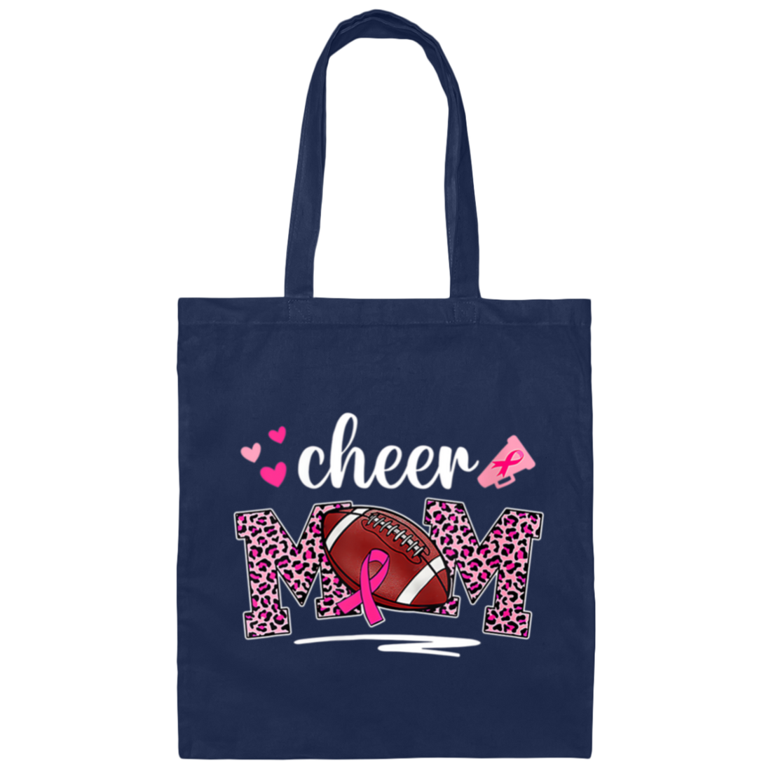 Mom Gift, Cheer Mom, American Football Gift, Rugby Football, Mom Love Sport Canvas Tote Bag