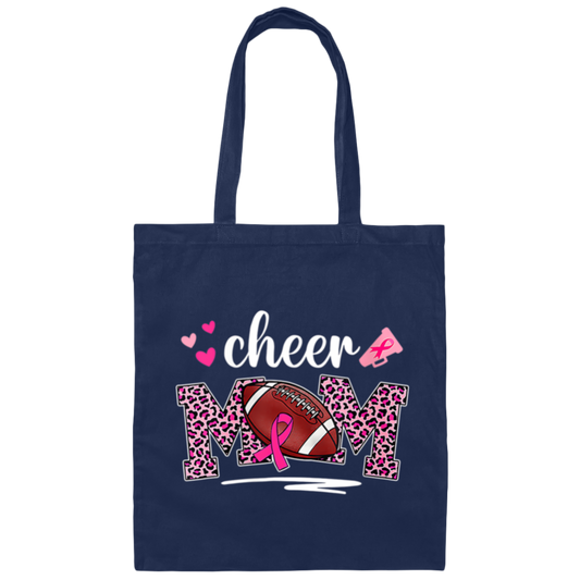 Mom Gift, Cheer Mom, American Football Gift, Rugby Football, Mom Love Sport Canvas Tote Bag