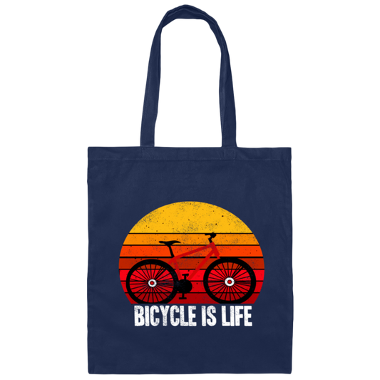 Bicycle Is Life, Ride A Bike, Retro Tone, Classic Style, Love Bike Canvas Tote Bag