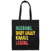 Retro Husband Baby Daddy Karate Legend Dad Canvas Tote Bag