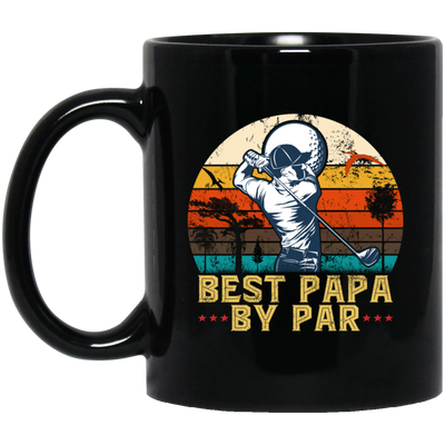 Love Golf, Best Papa By Par, Funny Golf, Retro Golf, Vintage Style Black Mug