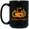 With God All Things Are Possible, Fall Season, Love God Black Mug