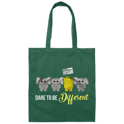 Elephant Lover Gift, Dare To Be Different, Different Elephant, Cute Gift Canvas Tote Bag