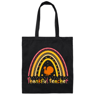Thankful Teacher, Thanksgiving Party, Turkey's Day Canvas Tote Bag