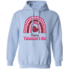 Happy Valentine's Day, Pink Rainbow, Leopard Valentine, Valentine's Day, Trendy Valentine Pullover Hoodie