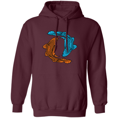 Koi Fish, Two Fishes Together, Good Luck, Prosperity, Perseverance Pullover Hoodie