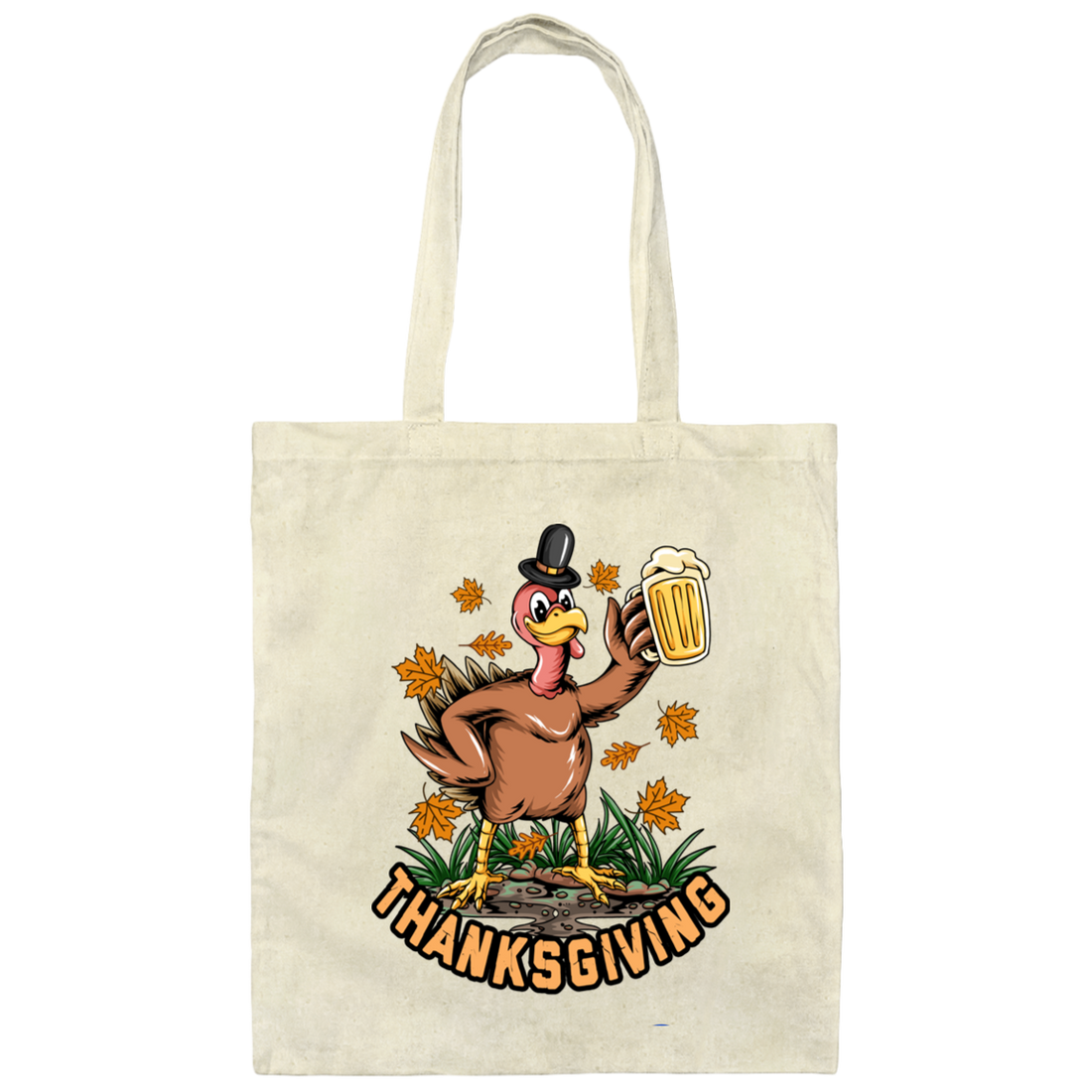 Turkey With Beer, Thanksgiving's Day, Thankful With Beer Canvas Tote Bag