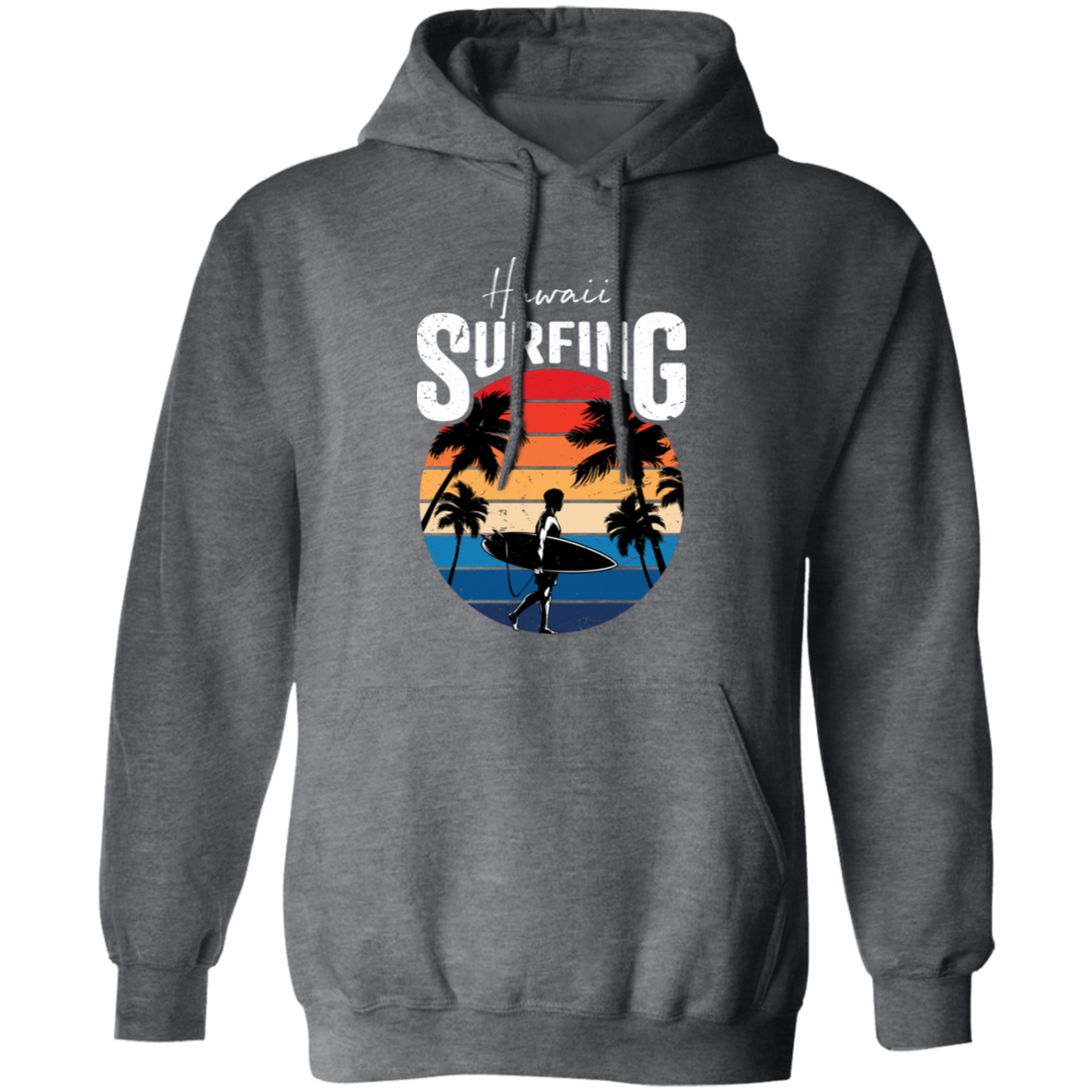 Hawaii Surfing, Retro Beach, Surfing Beach Vintage Pullover Hoodie