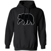 Bear Silhouette, Friendly Bear, Animal Silhouette Pullover Hoodie