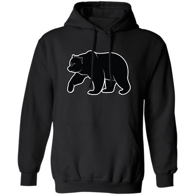 Bear Silhouette, Friendly Bear, Animal Silhouette Pullover Hoodie