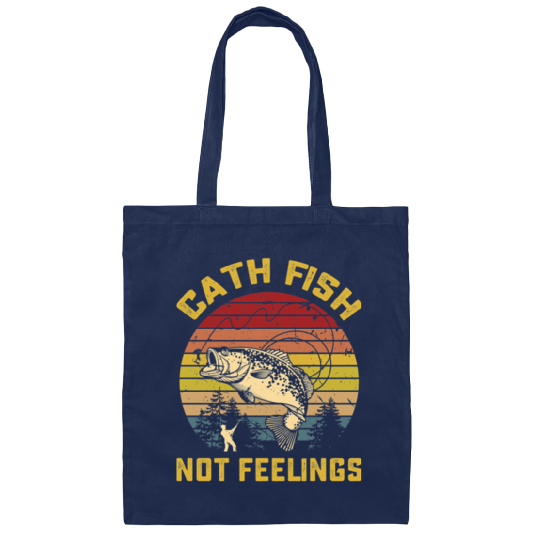 Retro Catch Fish Not Feelings Fishing Essential Canvas Tote Bag