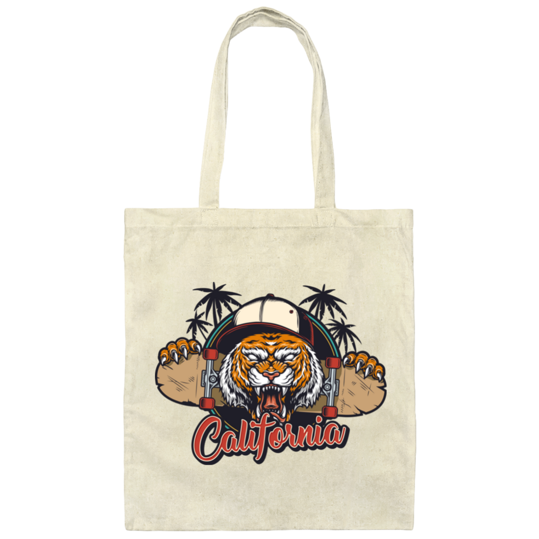 Tiger In California, California Beach, California Island Canvas Tote Bag