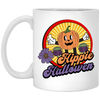 Hippie Halloween, Groovy Halloween, Groovy Pumkpin White Mug