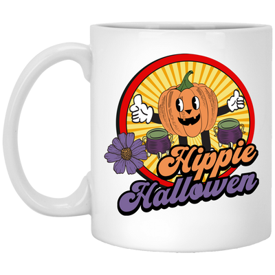 Hippie Halloween, Groovy Halloween, Groovy Pumkpin White Mug