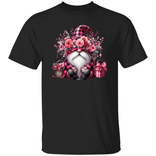 Pink Gnome, Cute Christmas, Cute Gnome, Pink Plaid Christmas Unisex T-Shirt