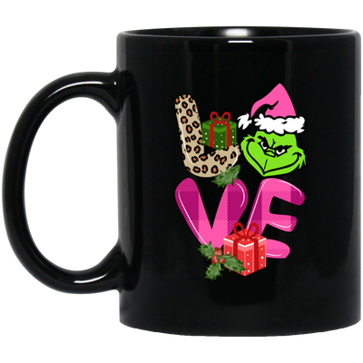 Love Grinch, Pink Grinch, Funny Love Grinch, Trendy Grinch, Merry Christmas, Trendy Christmas Black Mug