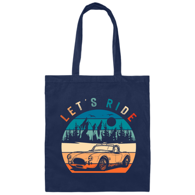 Lets Ride Love Drive Cobra Car Retro Vintage Canvas Tote Bag