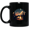 Outdoor Enthusiast Enjoying A Peaceful Camping Trip Under The Stars Black Mug