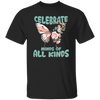 Celebrate Minds Of All Kinds, Butterfly With Half Of Flower Unisex T-Shirt