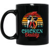 Chicken Daddy Gift, Love Retro Chicken, Father's Day Gift Black Mug