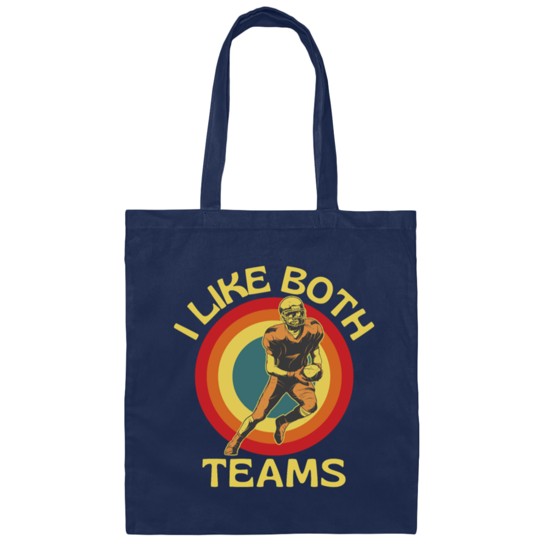 I Like Both Teams American Football Vintage Canvas Tote Bag