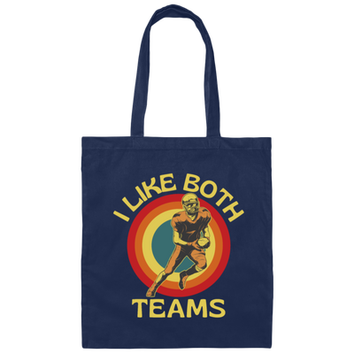 I Like Both Teams American Football Vintage Canvas Tote Bag