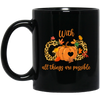 With God All Things Are Possible, Fall Season, Love God Black Mug