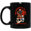 The Season To Be Jolly, Merry Christmas, Santa Skeleton Black Mug