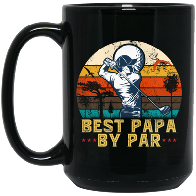 Love Golf, Best Papa By Par, Funny Golf, Retro Golf, Vintage Style Black Mug