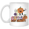 Cute But Creepy, Pumpkin And Ghost, Creepy Pumpkin White Mug