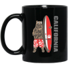 California Bear, Surfboard California, Love California, Surfboard Black Mug