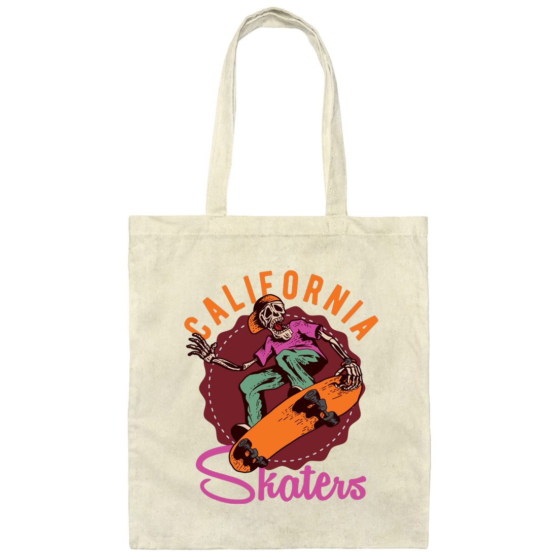 California Skaters, Skating, Hippie Skate, Skate Surfing Canvas Tote Bag