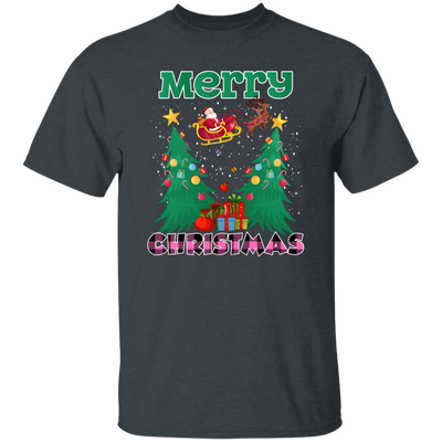 Santa Claus With Reindeer, Cute Santa Claus, Santa I Flying, Merry Christmas, Trendy Christmas Unisex T-Shirt