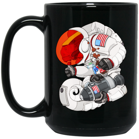 Pangolin Love Gift, Pangolin In A Astronaut Uniform, Love Astronaut Gift Black Mug
