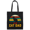 Cat Lover, Retro Cat Dad, Kitten Love Gift, Vintage Cat, Best Of Meow Canvas Tote Bag