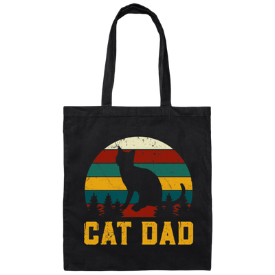 Cat Lover, Retro Cat Dad, Kitten Love Gift, Vintage Cat, Best Of Meow Canvas Tote Bag