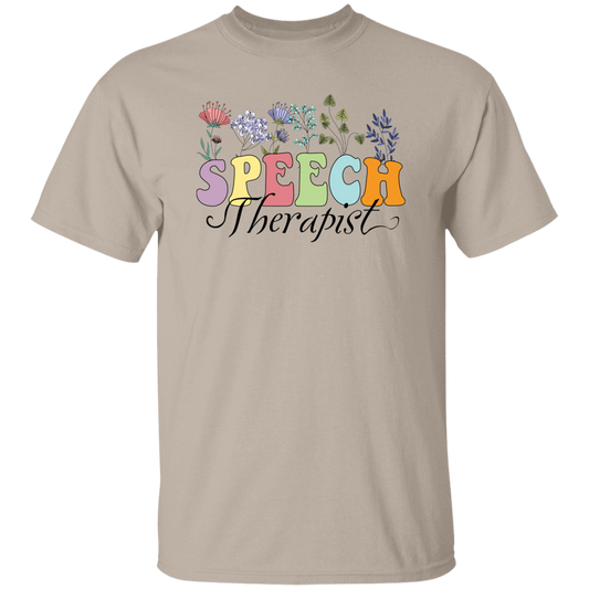 Speech Therapist, Colorful Flowers, Plant Therapist Unisex T-Shirt