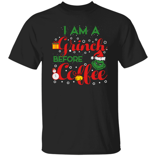 I Am A Grinch Before Coffee, Grinch Face, Green Grinch, Trendy Halloween Unisex T-Shirt